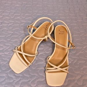 Never been worn white summer heels